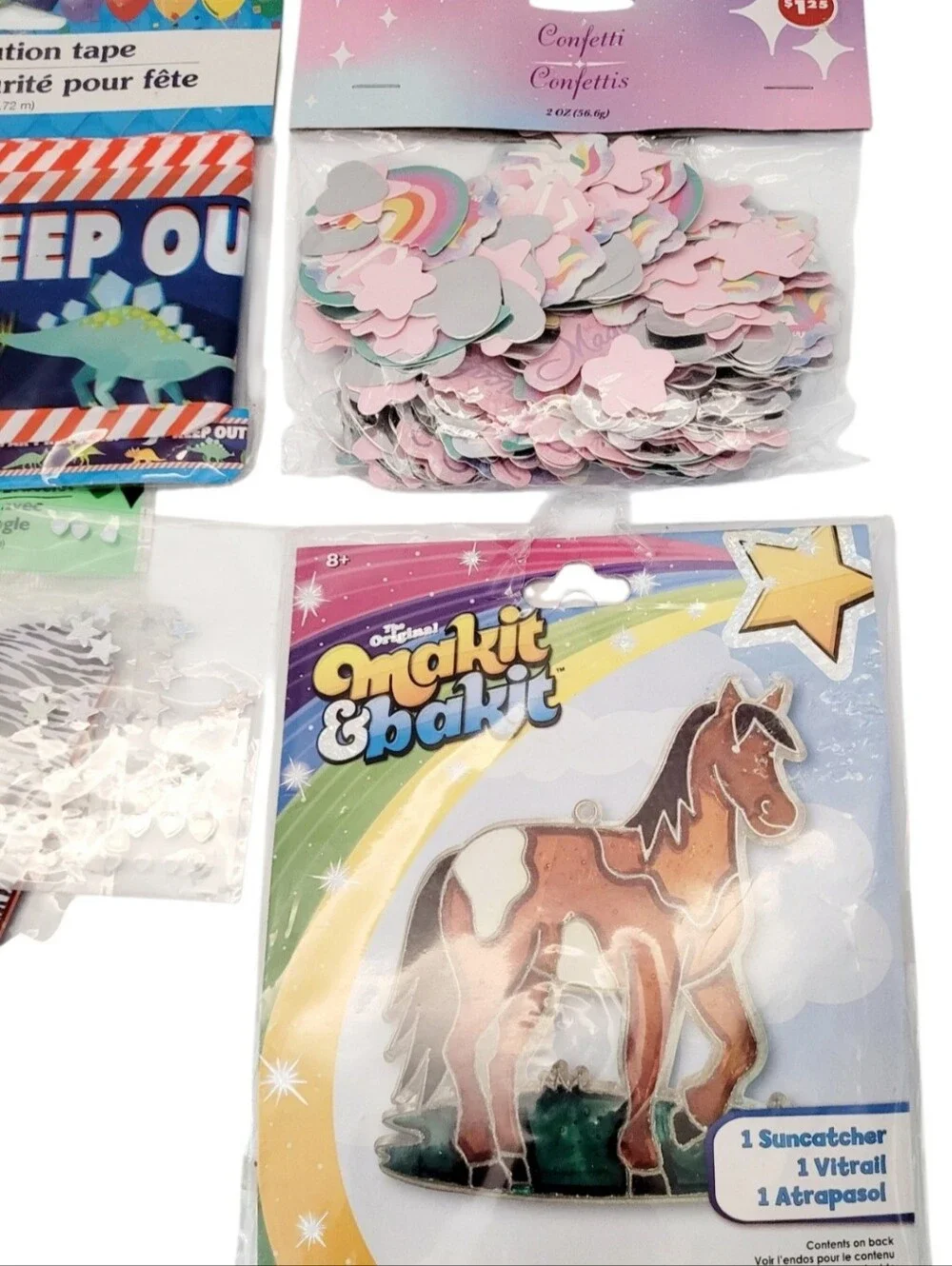(Lot Of 9)Assorted Party Supplies/Arts & Crafts/Horse Makit Bakit Suncatcher Kit